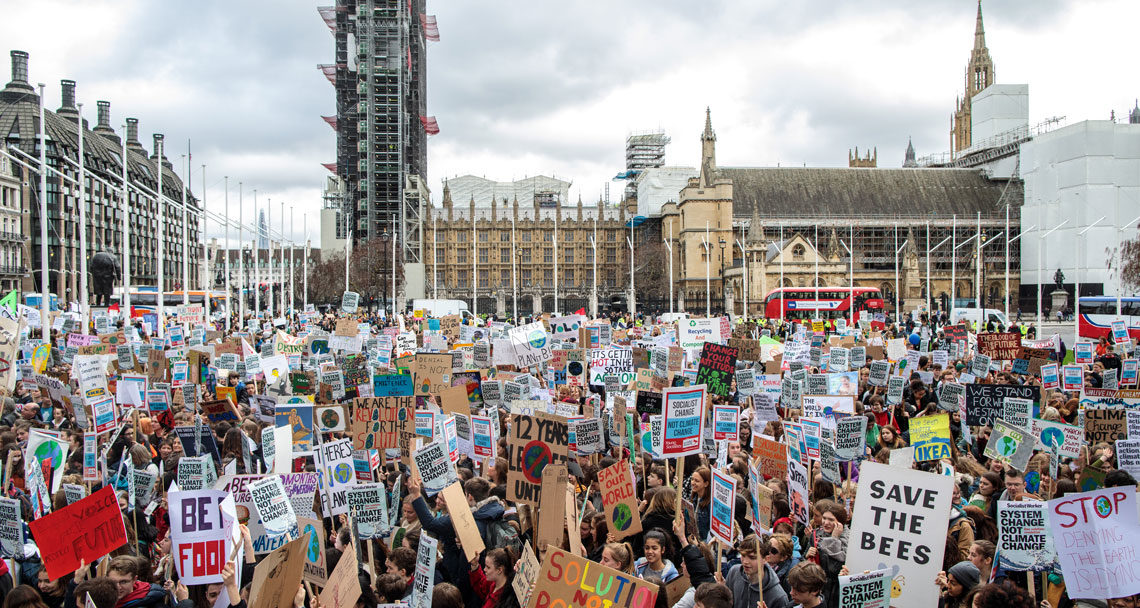 Climate change protests UK students