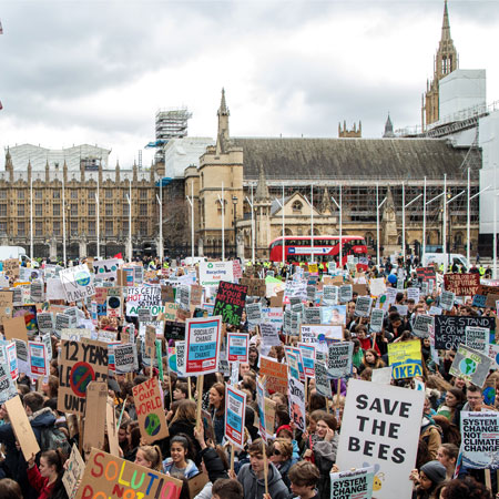 Climate change protests UK students